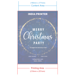 India Printer Invitation Cards Printing A4 Margins